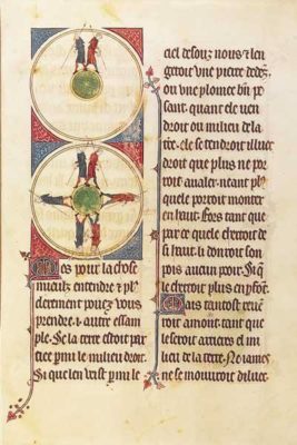 Круглая Земля, страница средневековой рукописи